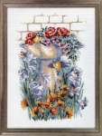 арт. 90-4399 Набор для вышивания Permin "Синицы и садовые цветы" (Birdbath with lilies)