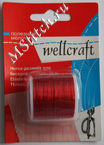 Нить-резинка для бисероплетения WellCraft красная